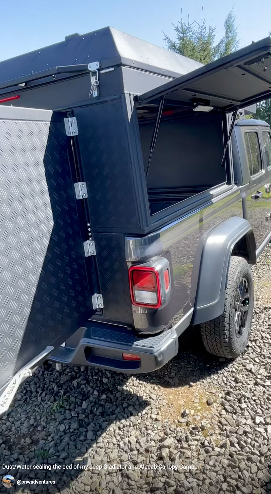 Dust/Water sealing the bed of my Jeep Gladiator and Alucab Canopy Camper